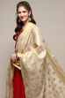 Gold Polyester Yarn dyed Dupatta image number 0