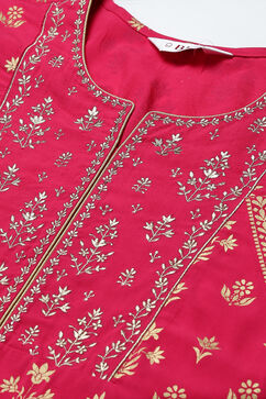 Pink Rayon Straight Kurta Pants Set image number 1