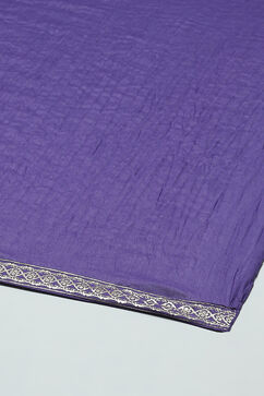 Purple Cotton Straight Kurta Regular Pant Suit Set image number 3