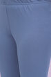 Marine Blue Cotton Flared Kurta Churidar Suit Set image number 3