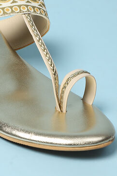 Gold Pu Ring Toe Sandals image number 1