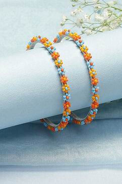 Blue & Orange Metal & Beads Kids Bangles image number 0