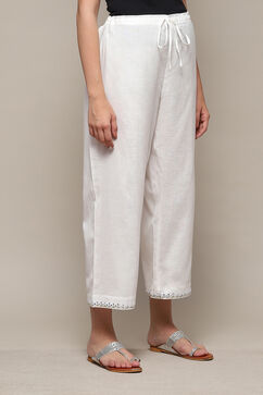 White LIVA Solid Pants image number 3