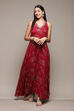 Cherry Red LIVA Flared Printed Dress image number 5