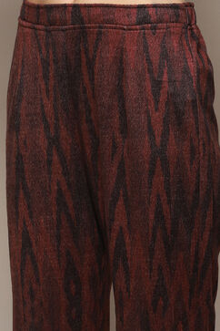 Black Polyester Straight Printed Kurta Pant Suit Set image number 2