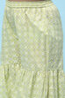 Green Cotton Peplum Kurta & Sharara With Dupatta image number 2