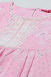 Pink Cotton Peplum Kurta & Sharara With Khadi Print Dupatta image number 1