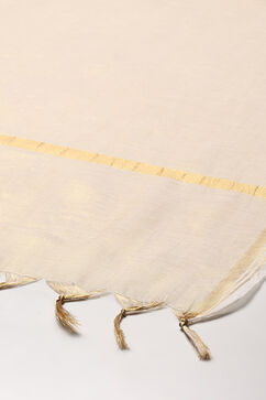 Gold Polyester Yarn dyed Dupatta image number 1