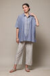 Chambery Blue Cotton Straight Printed Top image number 0