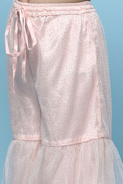 Pink Embroidered Georgette Peplum Sharara Suit Set image number 2