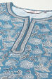 Denim Blue Polyester Straight Printed Kurti image number 1