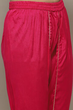 Pink Silk Blend Unstitched Suit set image number 3