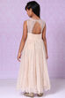 Beige Nylon A Line Gown image number 6