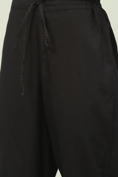 Black Art Silk Anarkali Kurta Pants Suit Set image number 3