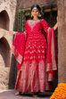 Red Silk Anarkali Kurta Churidar Suit Set image number 0