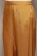 Mustard Viscose Straight Yarndyed Kurta Regular Pants Suit Set image number 2