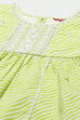 Green Leheriya Cotton Kurta With Palazzo & Net Dupatta image number 1