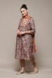 Beige Poly Cotton Layered Kurta Salwar Suit Set image number 5