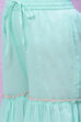 Turquoise Cotton Girls Straight Kurta Sharara Suit Set image number 6