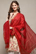 Red Cotton Blend Yarn dyed Dupatta image number 0