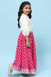 White Shirt Style Top Teamed With Pink Printed Lehenga  image number 5
