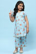 Blue Foile Print Cotton Kurta With Palazzo image number 0