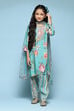 Turquoise Viscose Straight Printed Kurta Salwar Suit Set image number 7