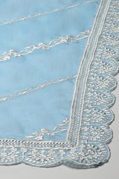Powder Blue Polyester Straight Kurta Salwar Suit Set image number 3