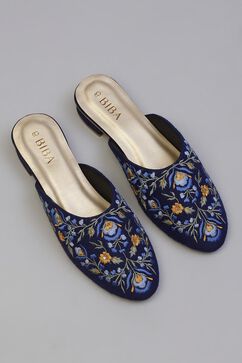 Blue Embroidered Mules image number 6