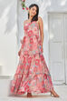 Coral Polyester Tiered Dress image number 0