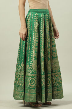 Green Art Silk Skirt image number 2