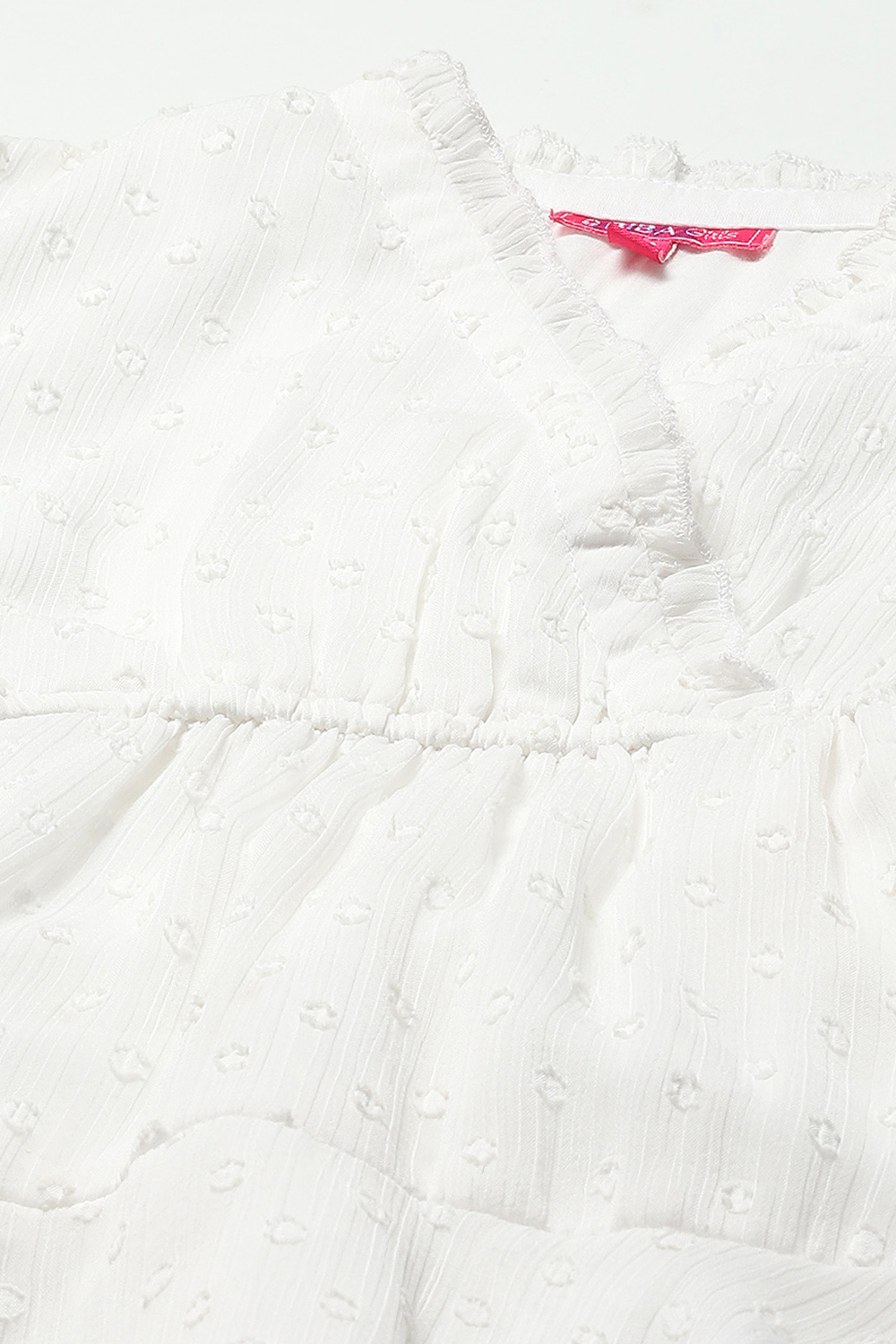 Pink Chiffon Dobby Tiered Dress image number 1